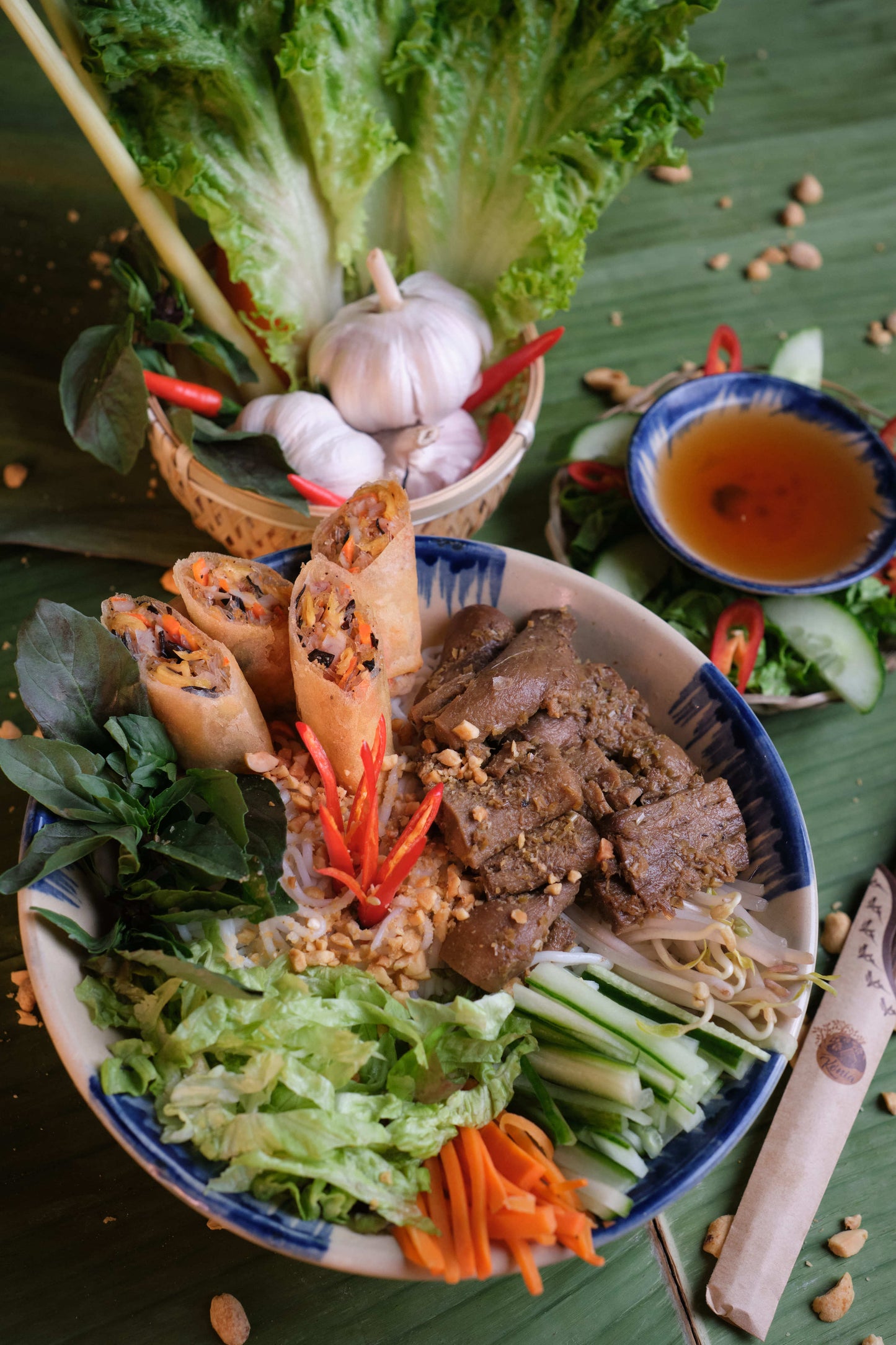 Bún thịt nướng chay- Vegetarian Grilled Meat Vermicelli